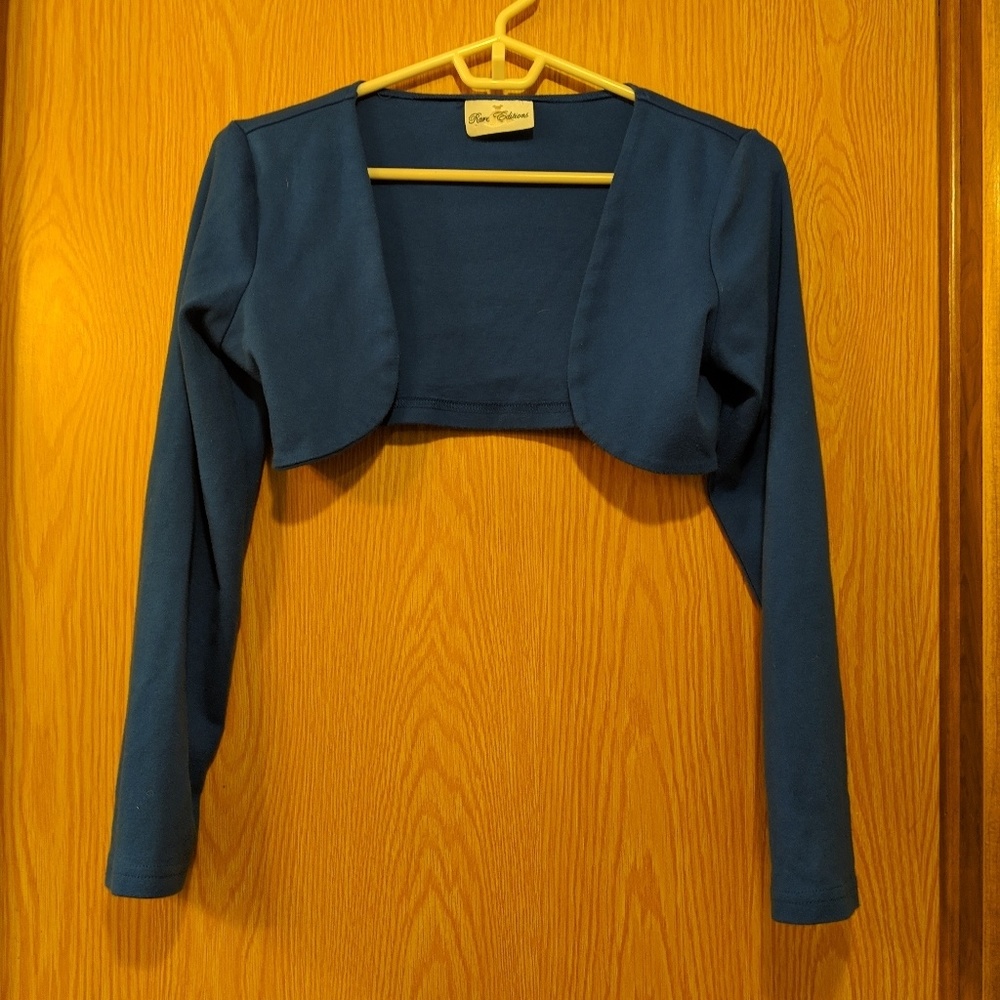 Blue Crop Cardigan
